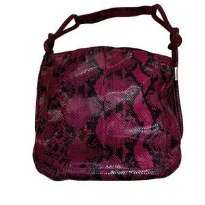 Anne Klein Y2K Genuine Leather Purse Plum Black Shoulder Bag